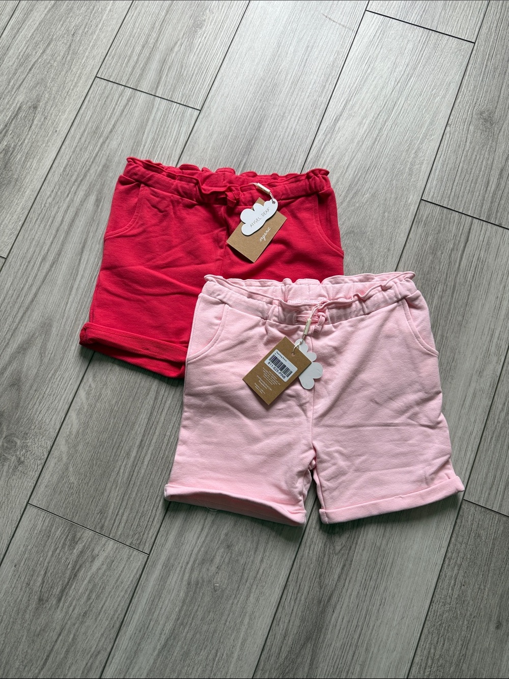 Angel Dear girls French Terry Paperbag Shorts Pink and Red Bundle Size 6 NEW